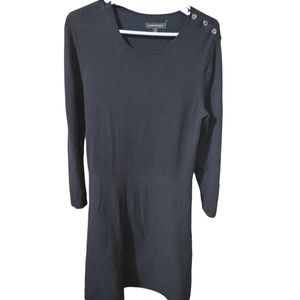 Banana Republic Black knit long sleeve sweater dress ribbed skirt drop w…